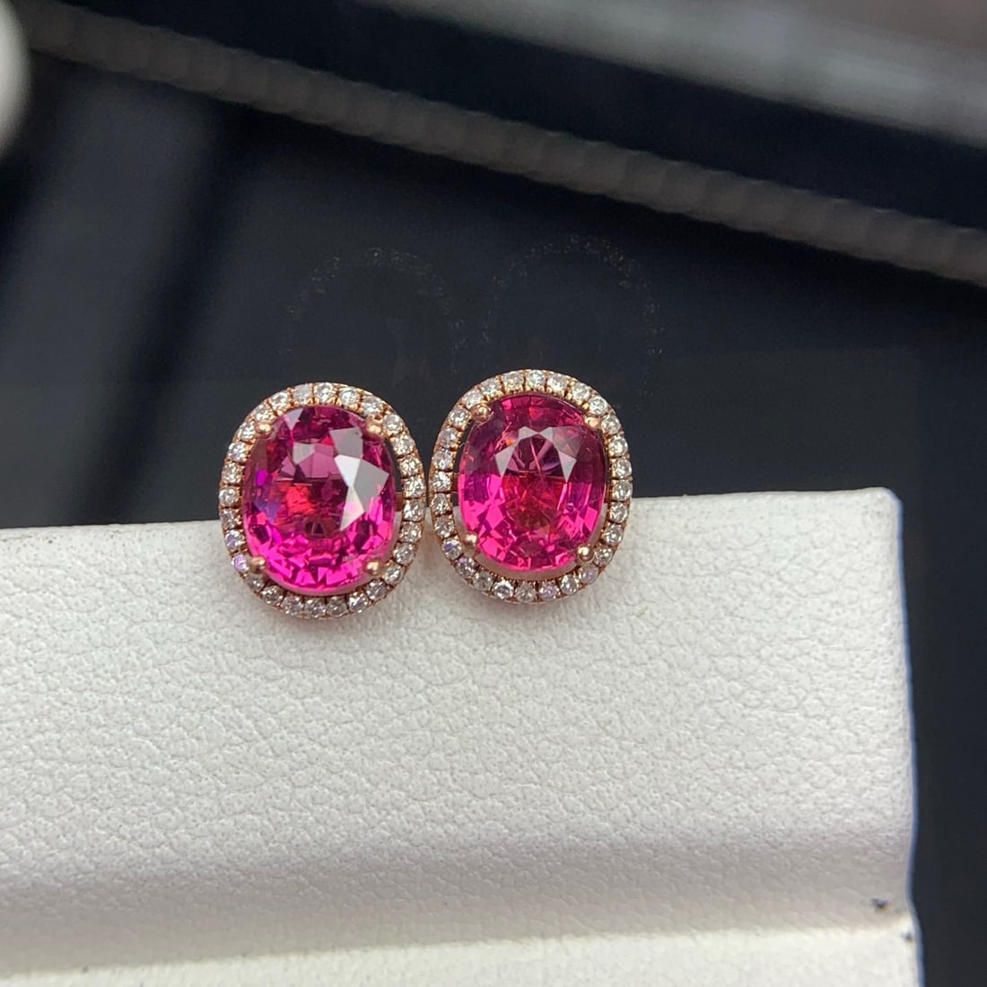 14k Gold 1.75 Ct Natural Tourmaline & Diamond Earrings - 8