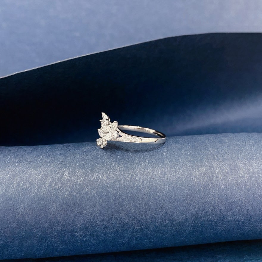 14k Gold 0.95 Ct Natural H Diamond Ring - 2