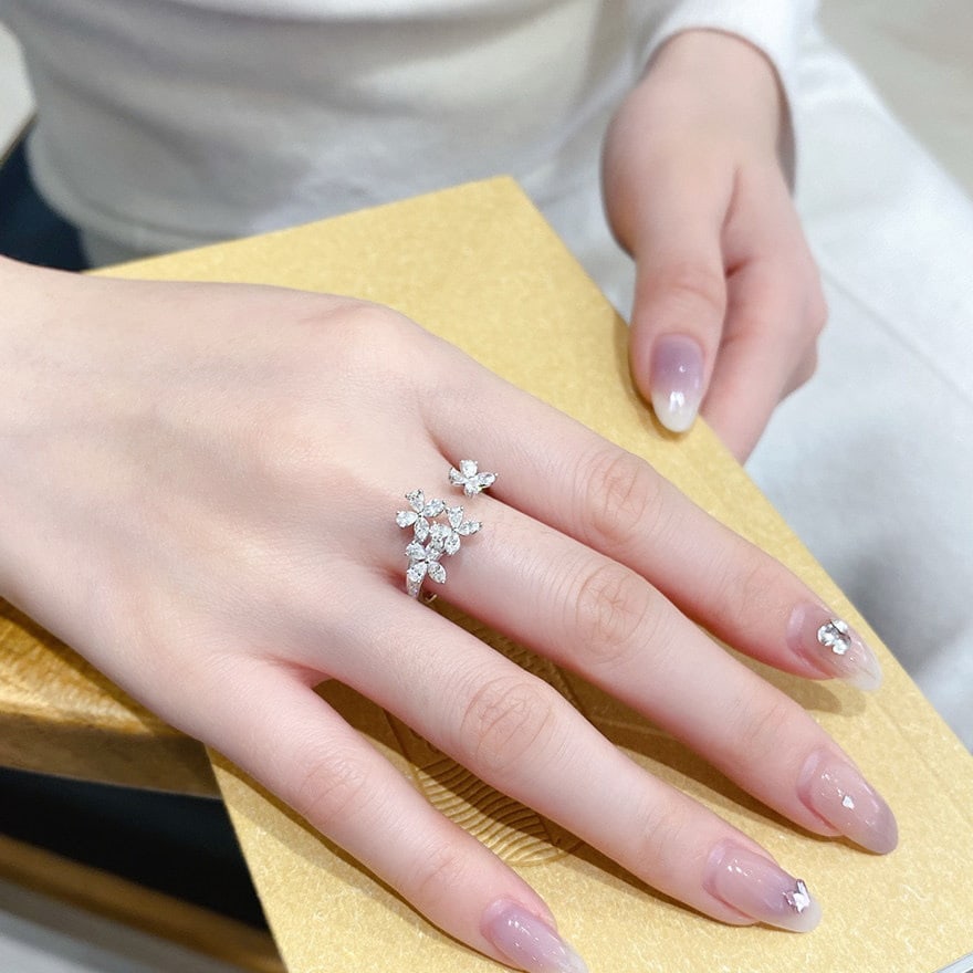14k Gold 0.95 Ct Natural H Diamond Ring - 3