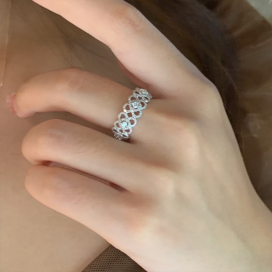 14k Gold 0.6 Ct Natural H Diamond Ring - 3