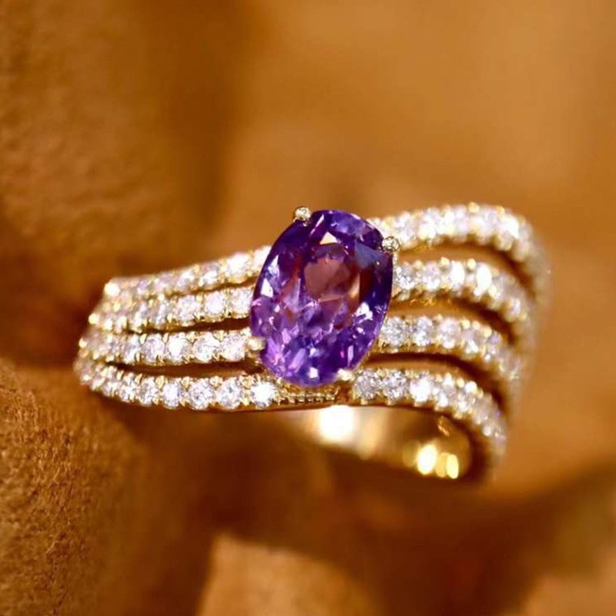 14k Gold 2.29 Ctw Natural Sapphire & Diamond Ring - 2