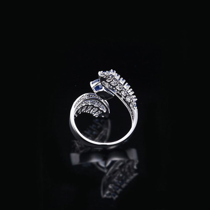 14k Gold 2.15 Ctw Natural Sapphire & Diamond Ring - 5