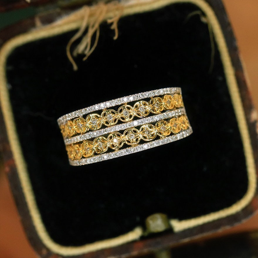 14k Gold 0.3 Ct Natural H Diamond Ring - 2