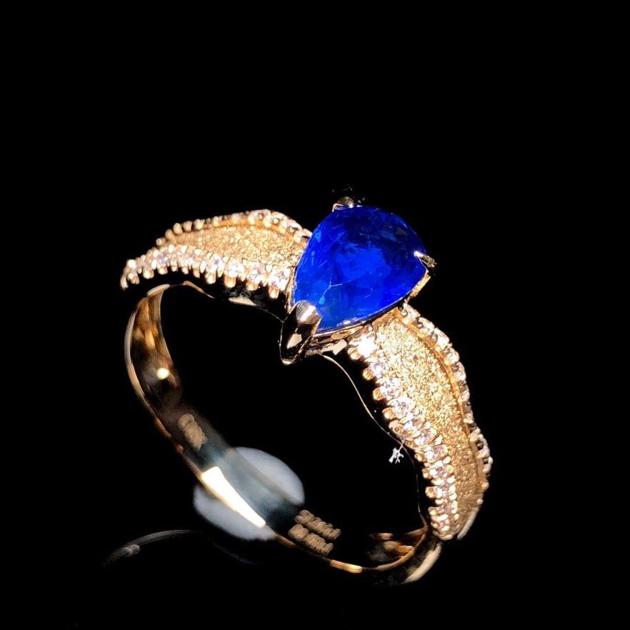 14k Gold 1.43 Ctw Natural Sapphire & Diamond Ring - 4