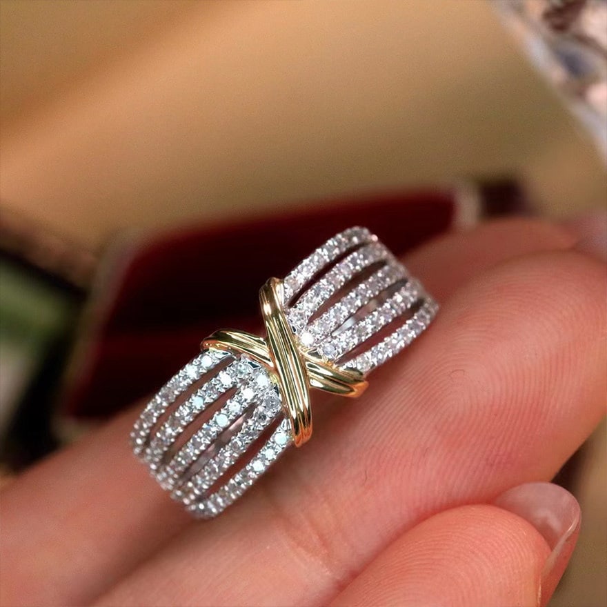 14k Gold 0.5 Ct Natural H Diamond Ring - 3
