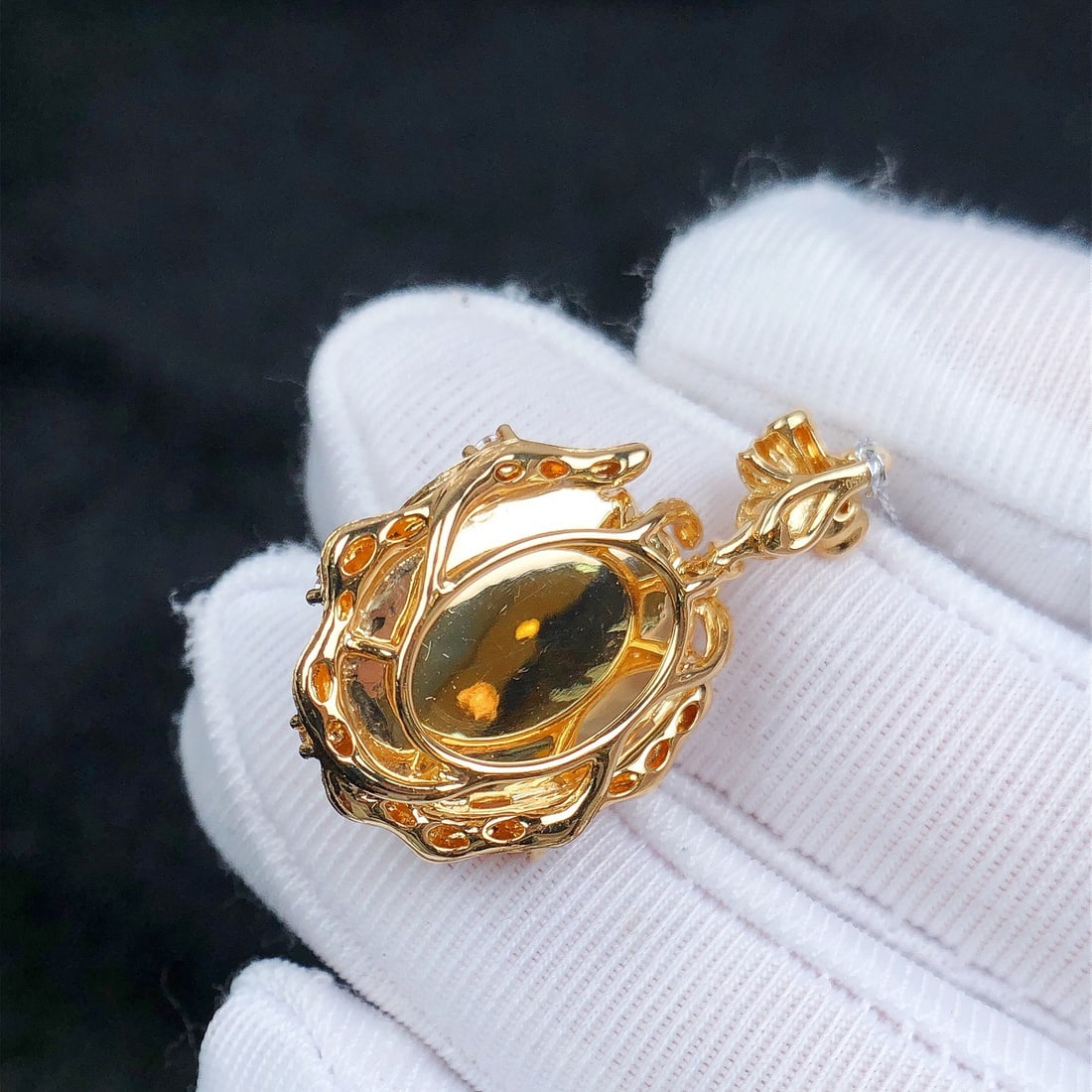 14k Gold 6.04 Ctw Natural Opal & Diamond Pendant( Without Chain ) - 6