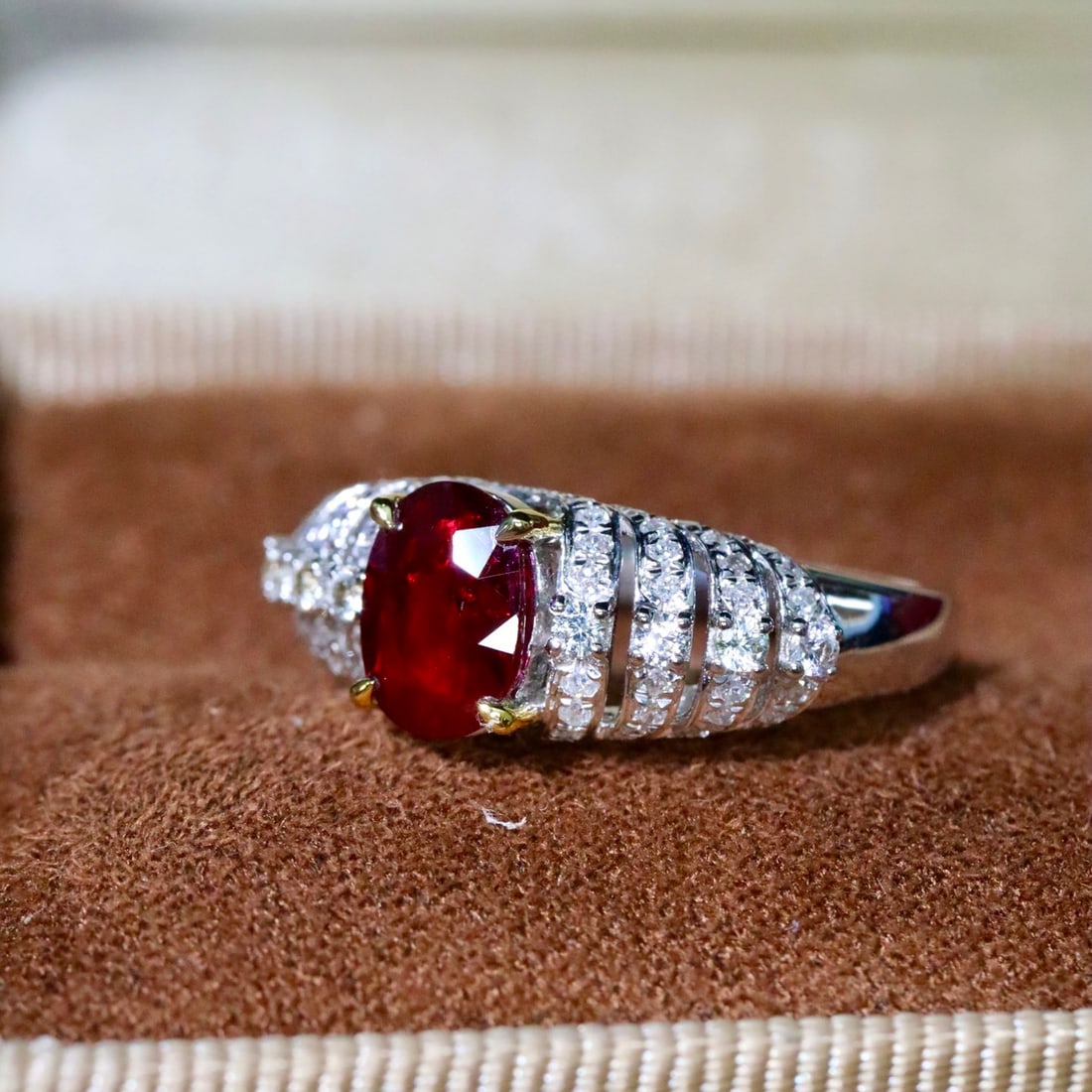 14k Gold 1.18 Ctw Natural Ruby & Diamond Ring - 2