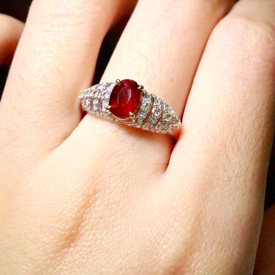 14k Gold 1.18 Ctw Natural Ruby & Diamond Ring - 5