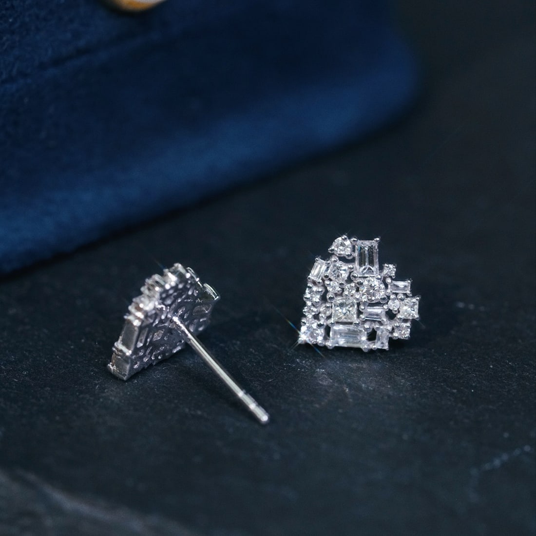14k Gold 0.60 Ct Natural H Diamond Earrings - 2