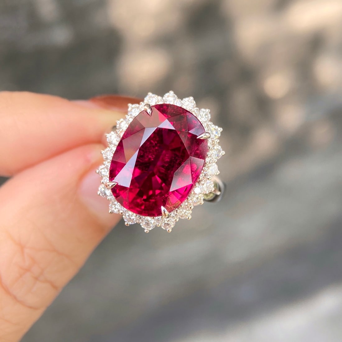 14k Gold 11.28 Ctw Natural Tourmaline & Diamond Ring - 2