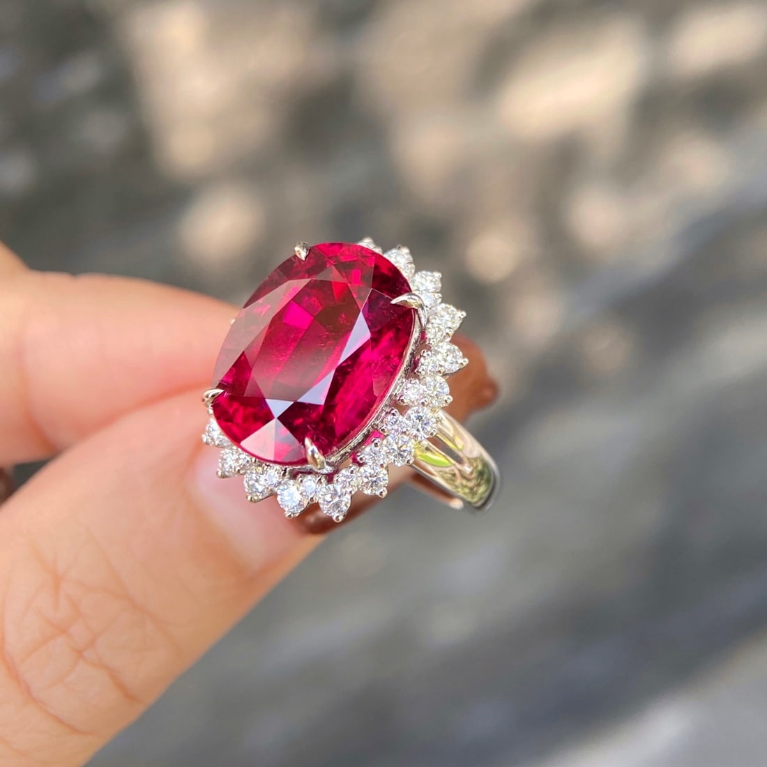 14k Gold 11.28 Ctw Natural Tourmaline & Diamond Ring - 3