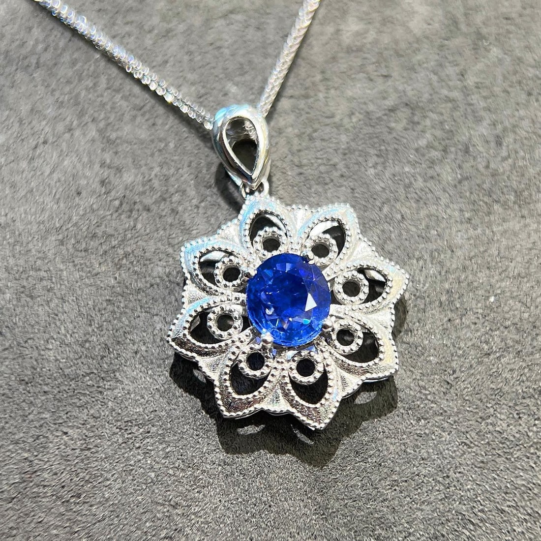 14k Gold 1.22 Ct Natural Sapphire Pendant( Without Chain ) - 2