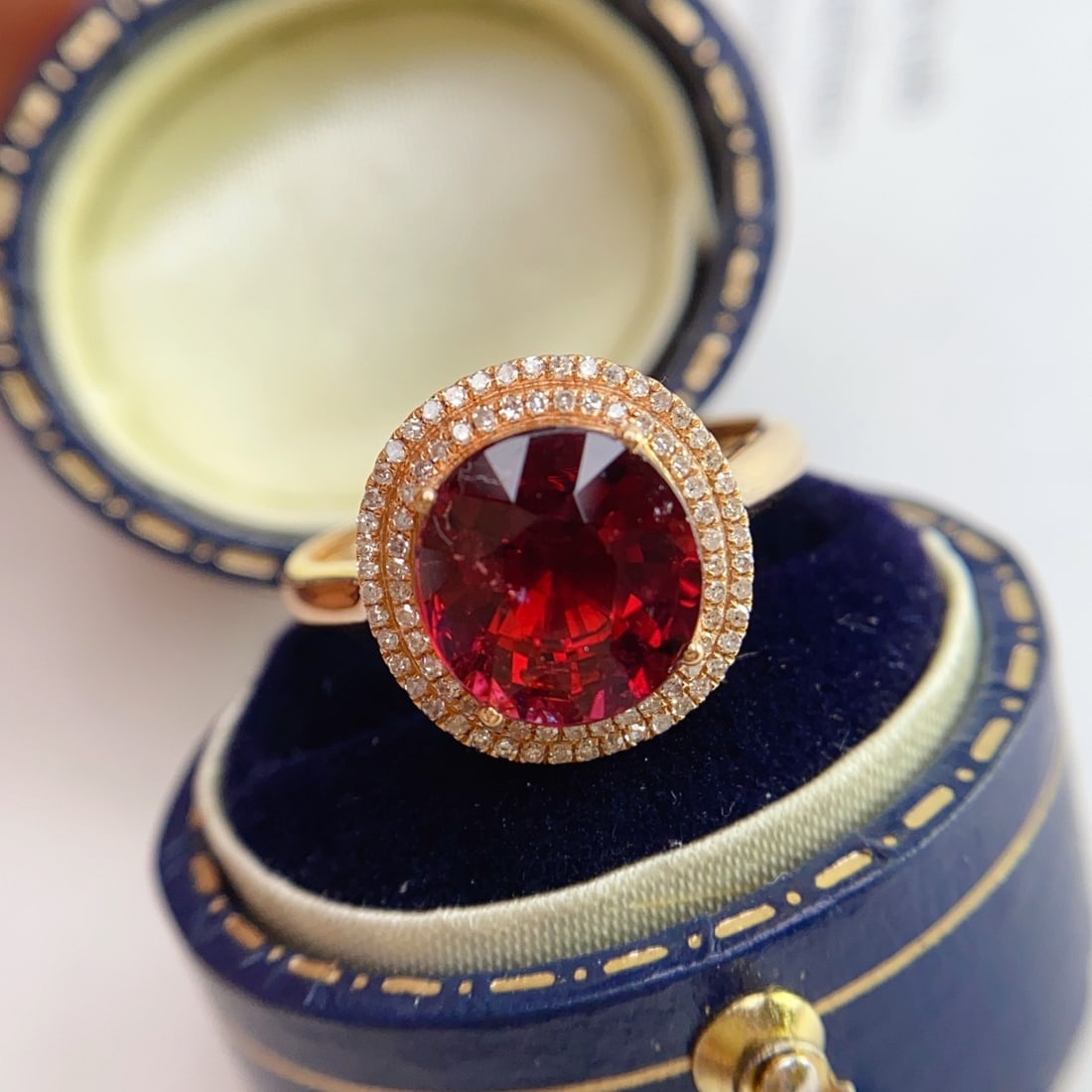 14k Gold 3.62 Ct Natural Tourmaline & Diamond Ring - 5