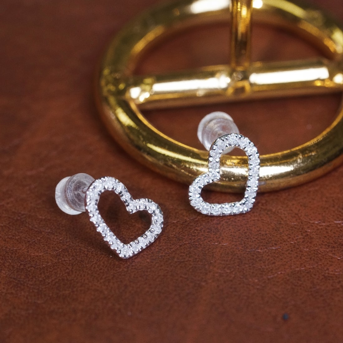 14k Gold 0.46 Ct Natural H Diamond Earrings - 2