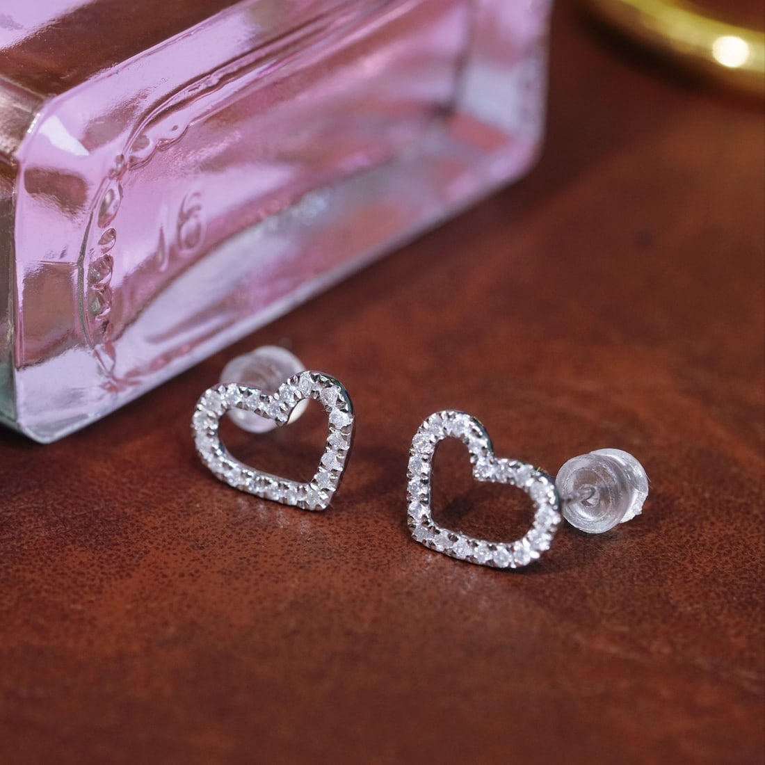 14k Gold 0.46 Ct Natural H Diamond Earrings - 5