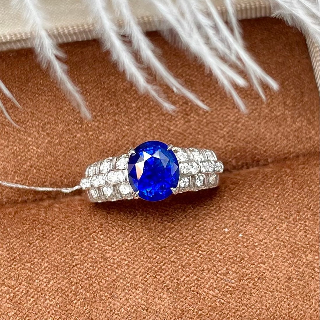14k Gold 2.91 Ctw Natural Sapphire & Diamond Ring - 2