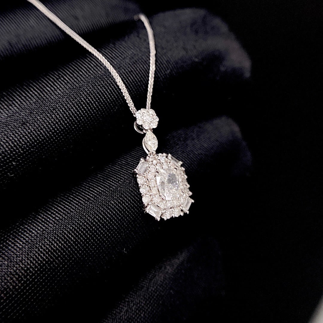 Gia Certified 14k Gold 0.50 Ct Natural H Vs1 Cushion Diamond Necklace - 4