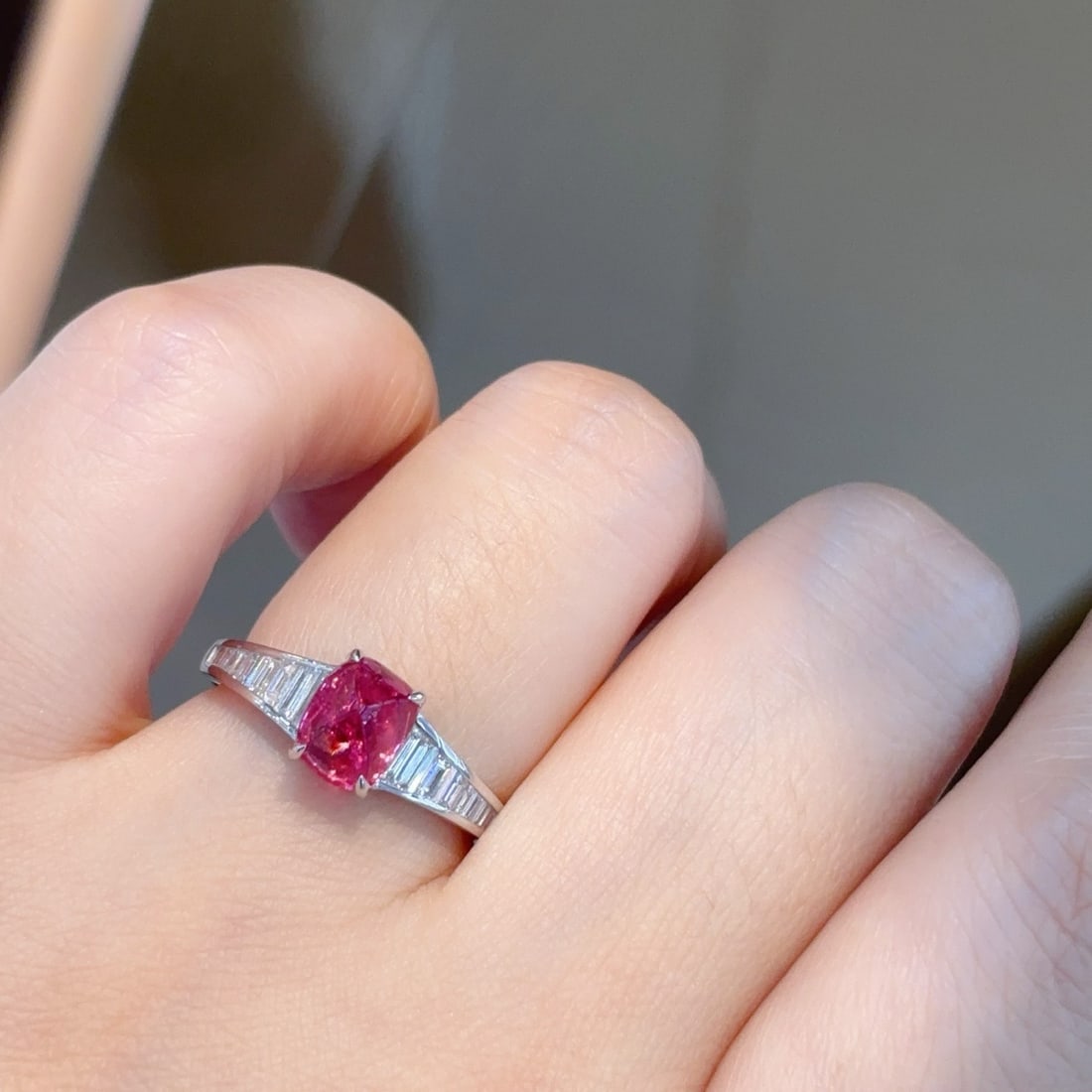 14k Gold 2.49 Ctw Natural Spinel & Diamond Ring - 5