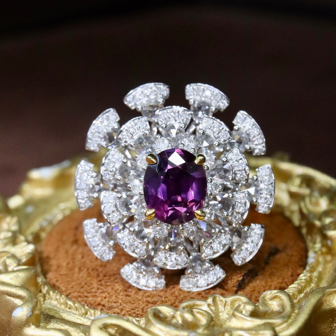 14k Gold 3.39 Ctw Natural Sapphire & Diamond Ring - 4