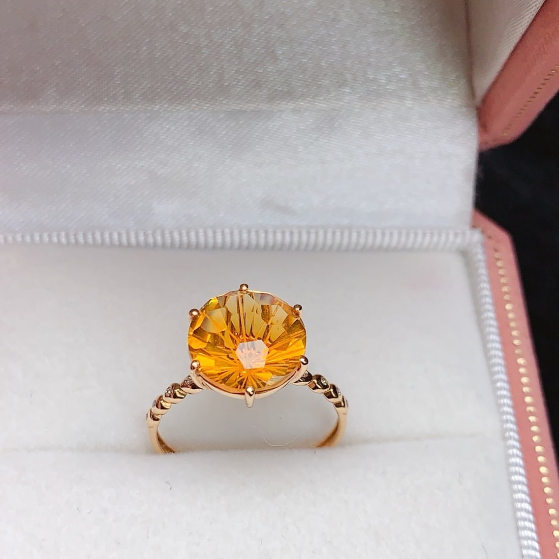 14k Gold 3.22 Ctw Natural Citrine & Diamond Ring - 5