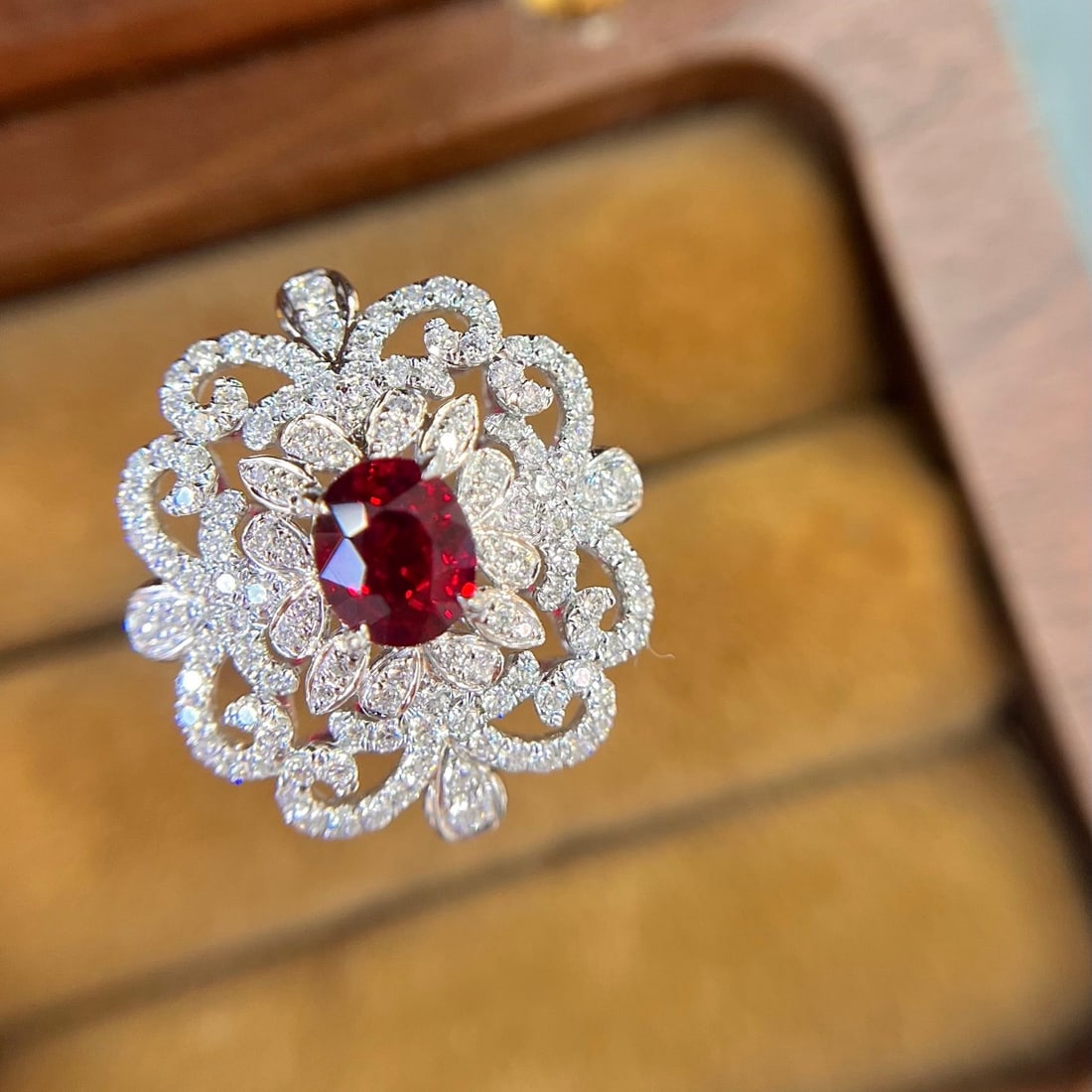 14k Gold 1.67 Ctw Natural Ruby & Diamond Ring - 2