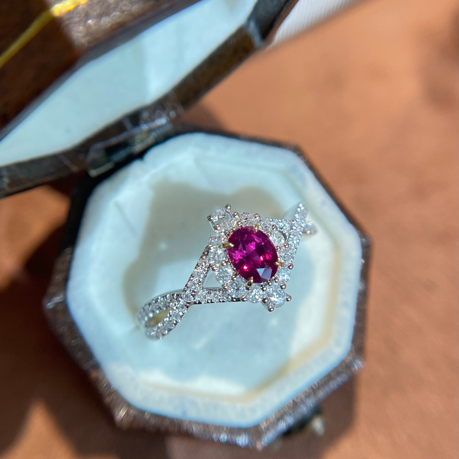 14k Gold 0.50 Ct Natural Ruby & Diamond Ring: Ref:231114185 // gold content:14k gold // ring size:7. 25us // // main gemstone:ruby // shape:oval // carat weight:0. 50ct // color:red // treatment:natural // // adjacent gemstone 2 : diamond //