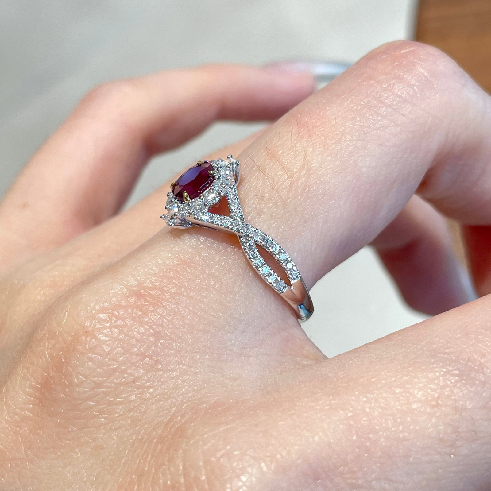 14k Gold 0.50 Ct Natural Ruby & Diamond Ring - 4