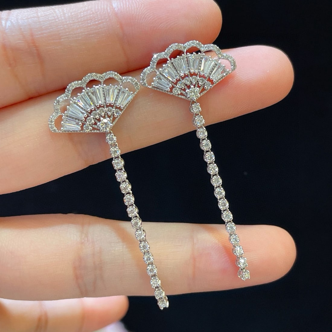 14k Gold 1.43 Ct Natural H Diamond Earrings - 2
