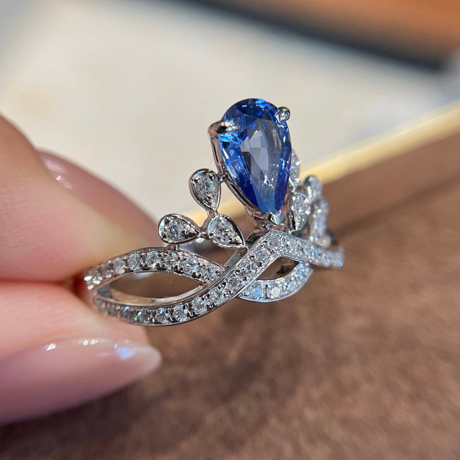 14k Gold 1 Ct Natural Sapphire & Diamond Ring - 3