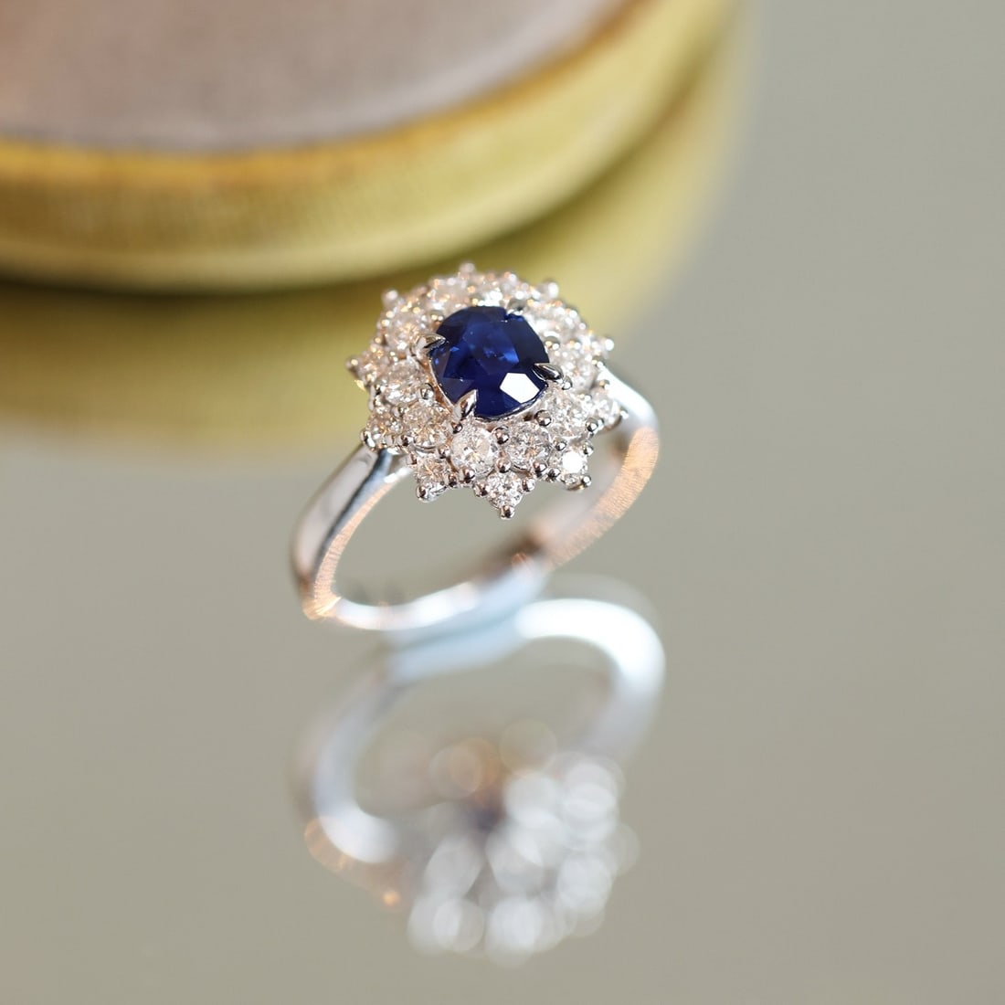 14k Gold 1.98 Ctw Natural Sapphire & Diamond Ring - 3