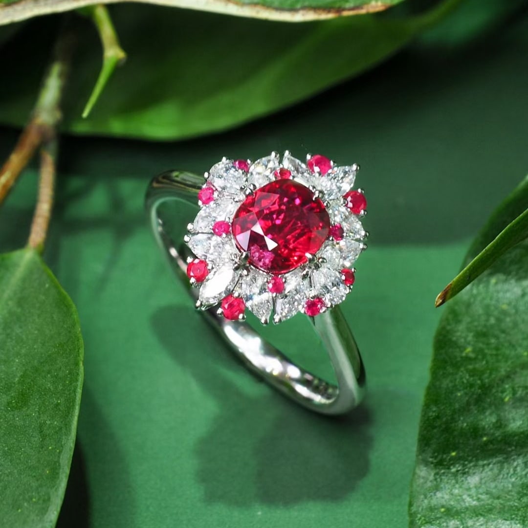 14k Gold 1.56 Ctw Natural Ruby & Diamond Ring - 4