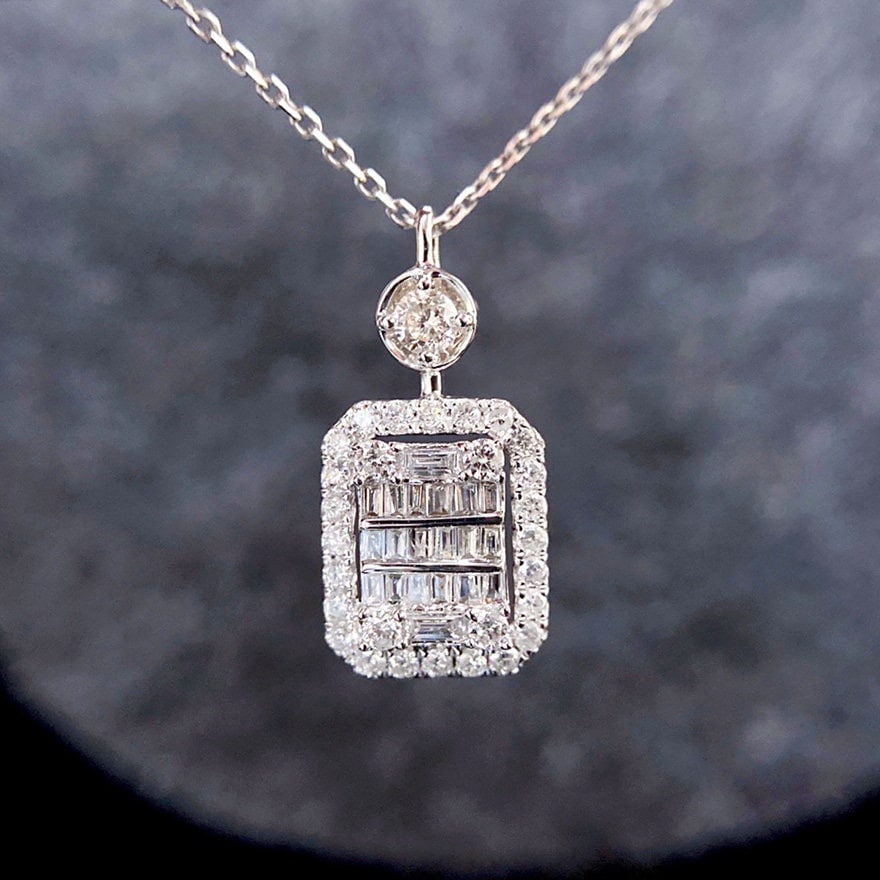 14k Gold 0.5 Ct Natural H Diamond Necklace - 2