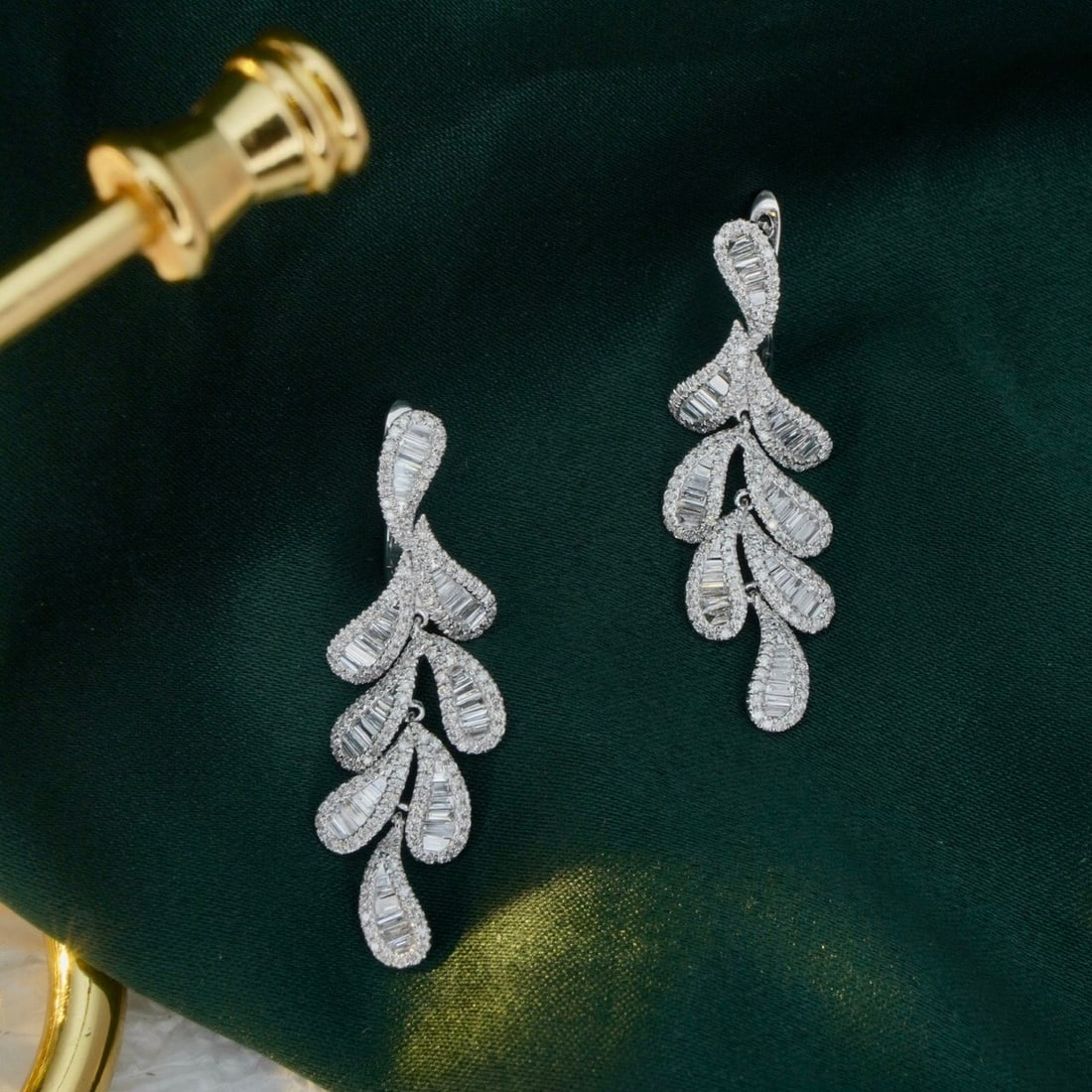 14k Gold 1.42 Ct Natural H Diamond Earrings - 9