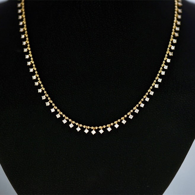 14k Gold 1.00 Ct Natural H Diamond Necklace: Ref:231114280 // gold content:14k gold // main gemstone:diamond // shape:round // carat weight:1. 00ct // clarity grade:vs-si // color:h // treatment:natural // cut grade:g // Condition: New Low
