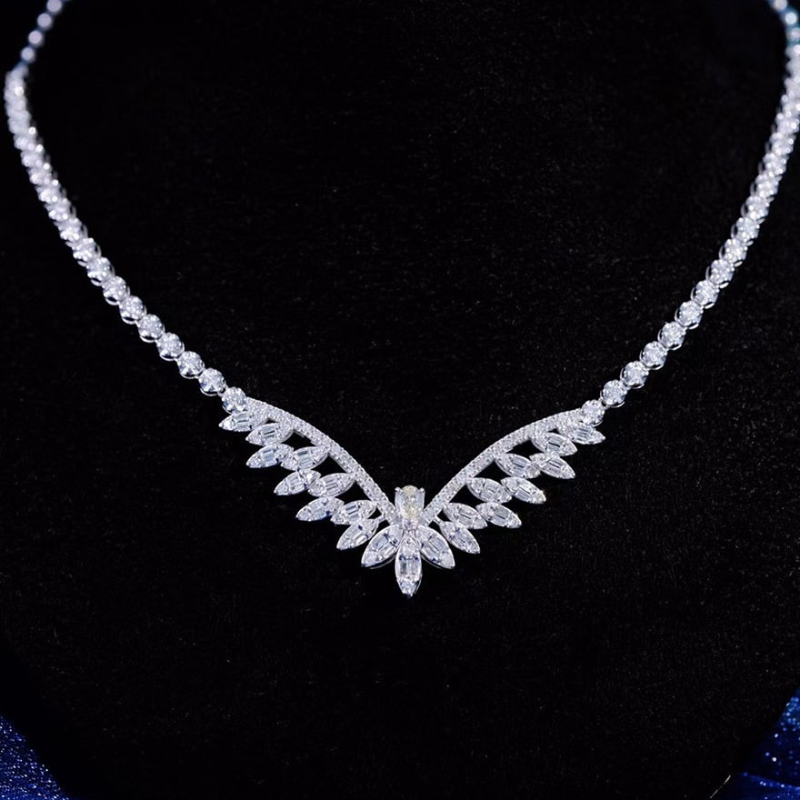 14k Gold 1.20 Ct Natural H Diamond Necklace: Ref:231114281 // gold content:14k gold // main gemstone:diamond // shape:multiple // carat weight:1. 20ct // clarity grade:vs-si // color:h // treatment:natural // Condition: New Low Estimate: