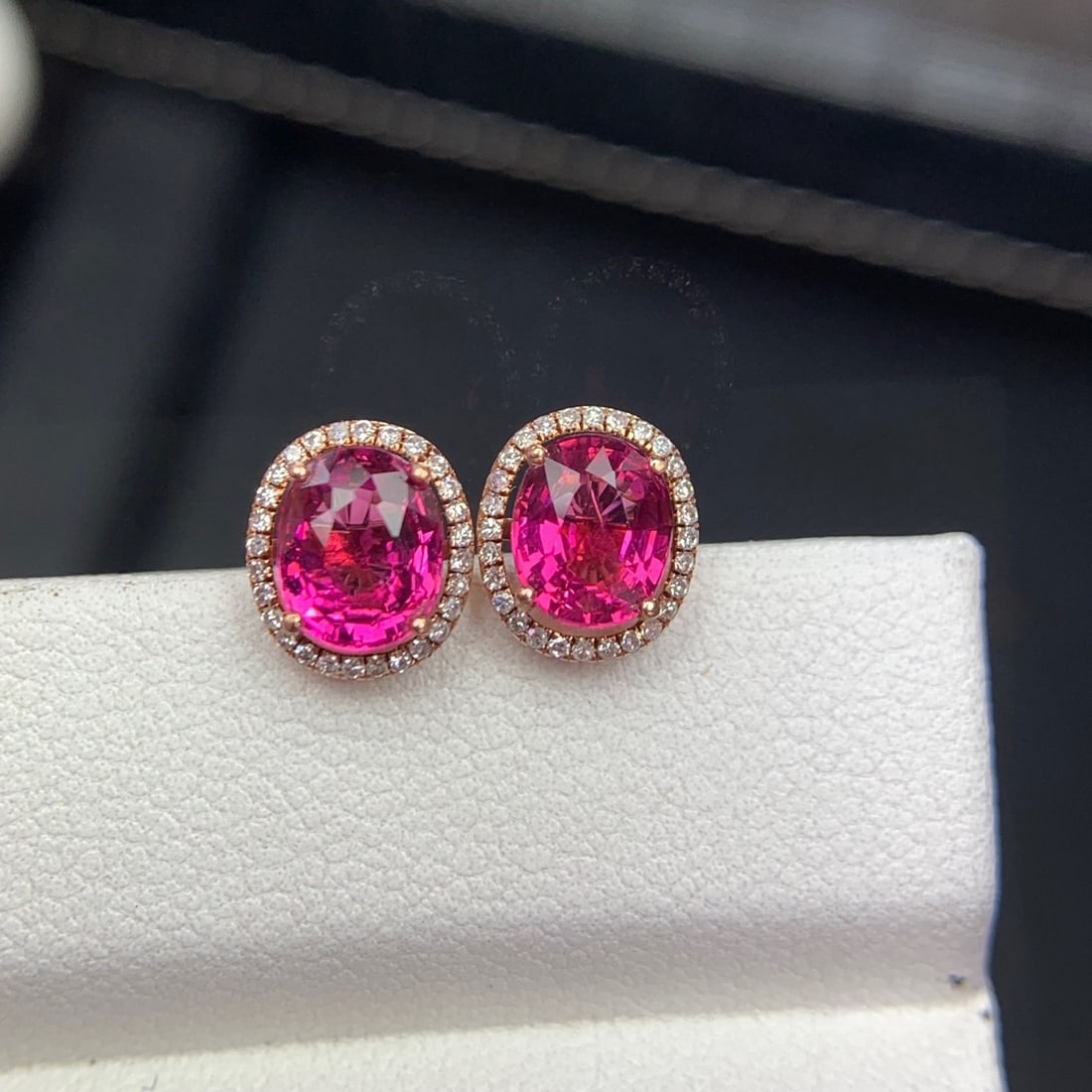 14k Gold 1.75 Ct Natural Tourmaline & Diamond Earrings - 7