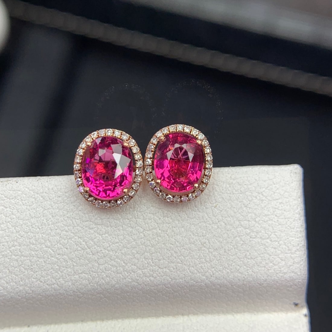 14k Gold 1.75 Ct Natural Tourmaline & Diamond Earrings - 8