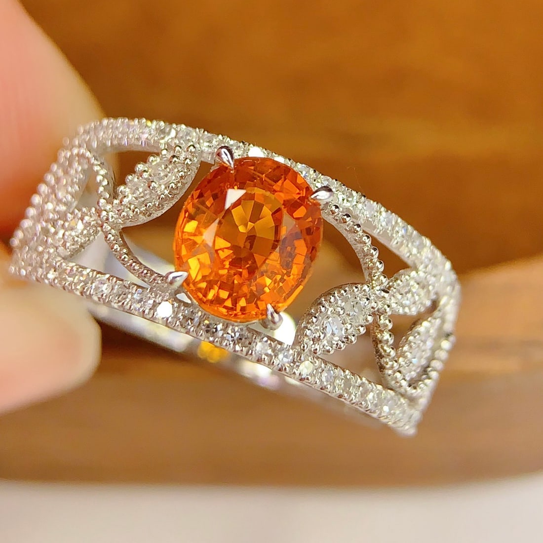 14k Gold 1.45 Ct Natural Sapphire & Diamond Ring - 5