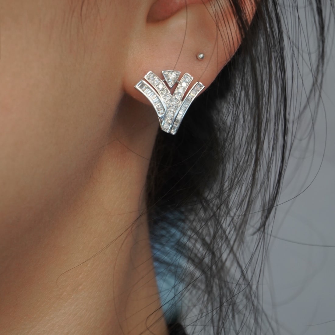 14k Gold 0.68 Ct Natural H Diamond Earrings - 6