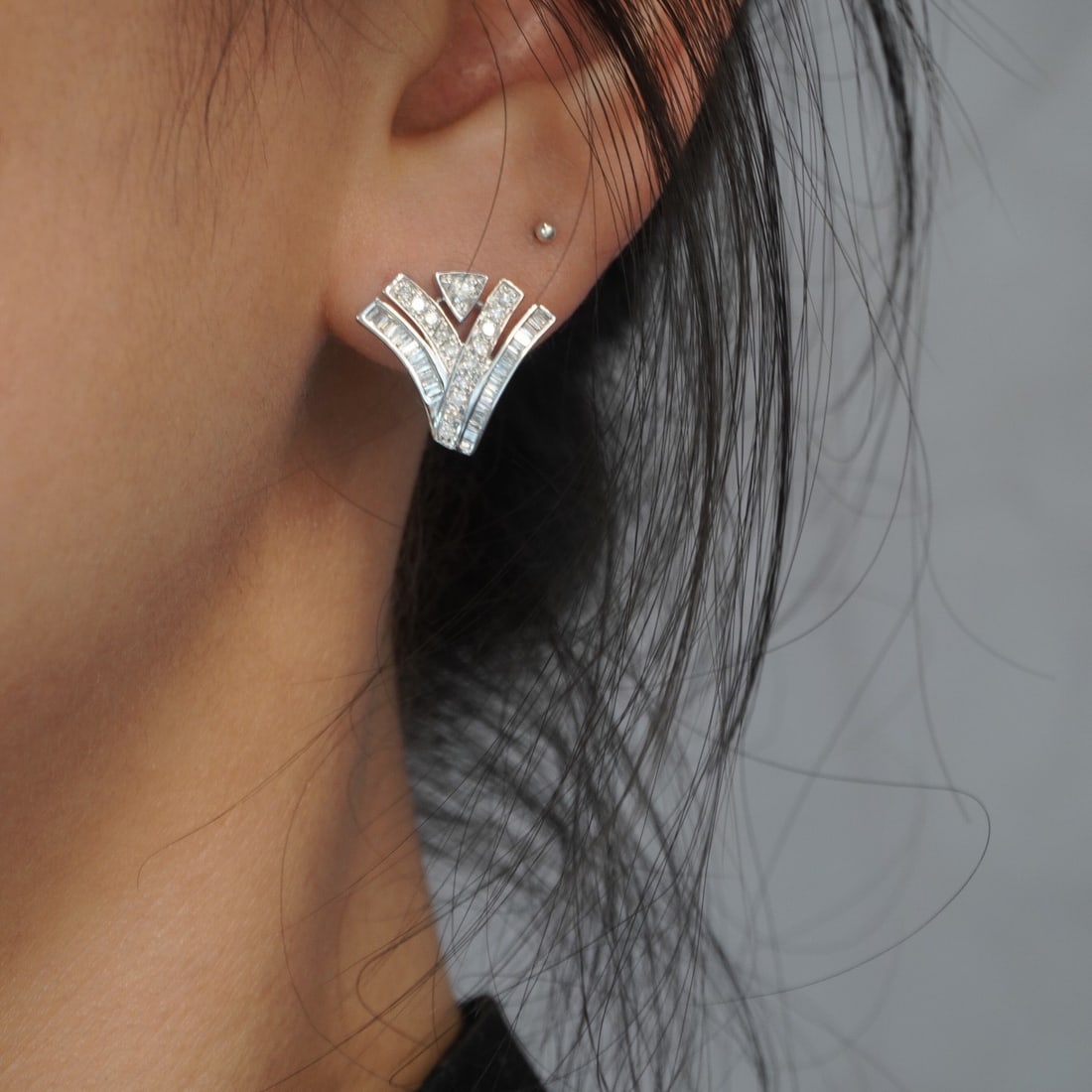 14k Gold 0.68 Ct Natural H Diamond Earrings - 7