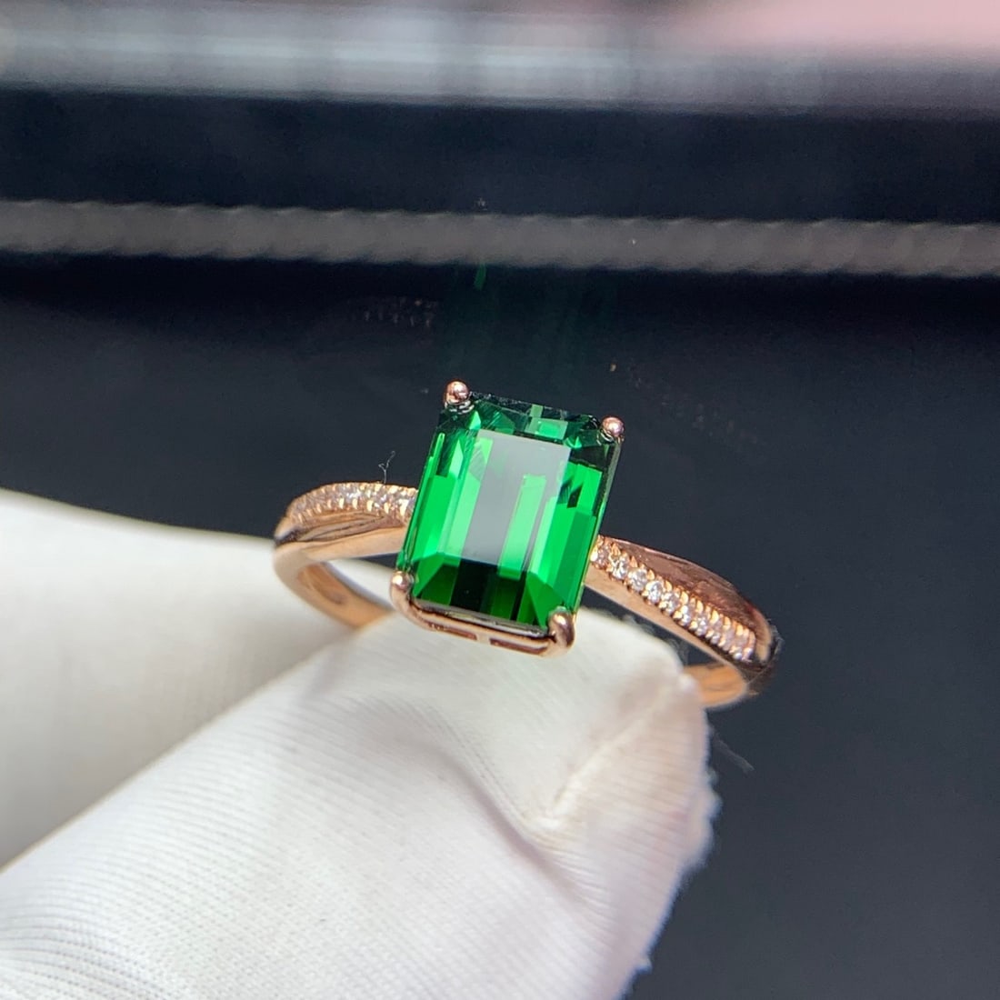 14k Gold 2.07 Ct Natural Tourmaline & Diamond Ring - 3