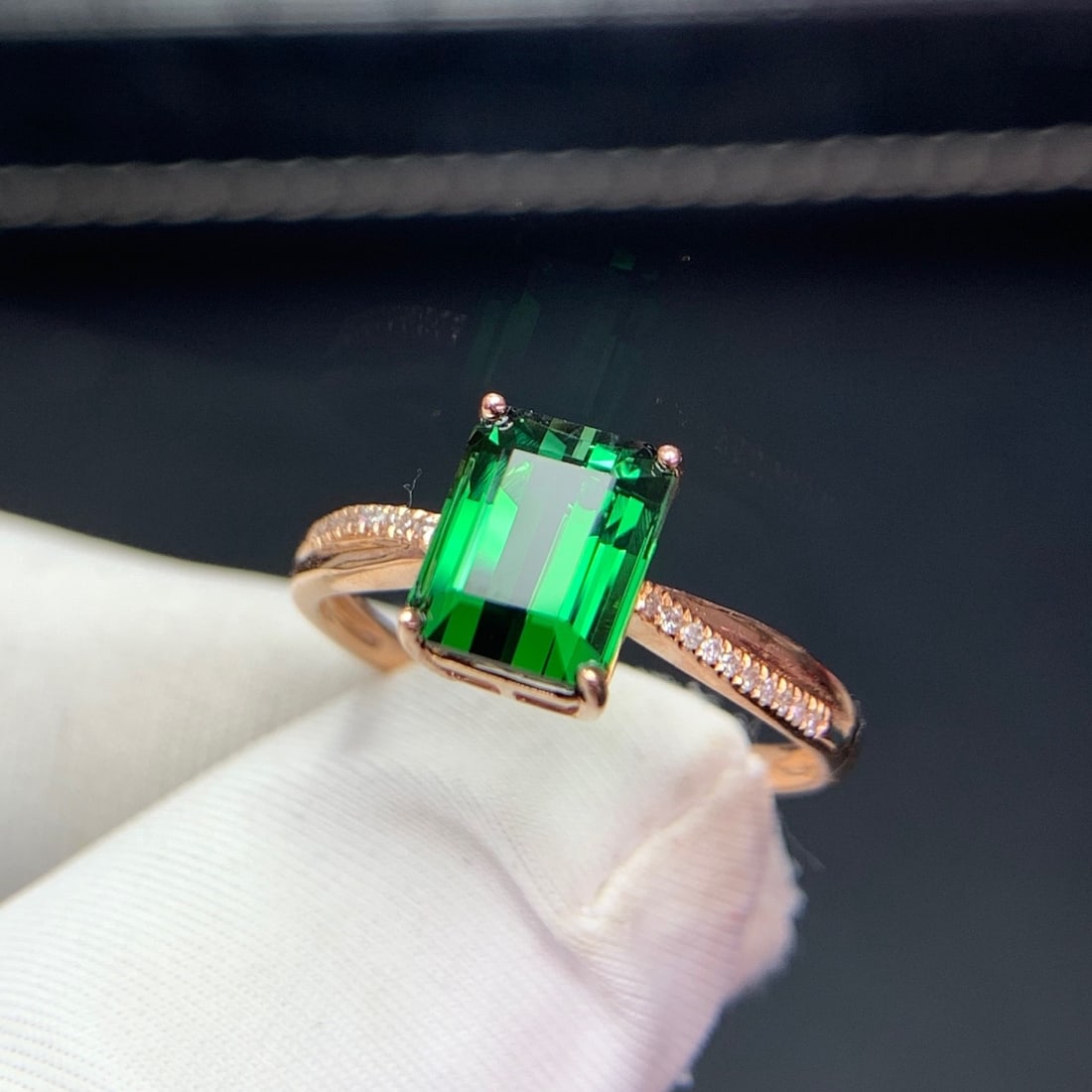 14k Gold 2.07 Ct Natural Tourmaline & Diamond Ring - 8