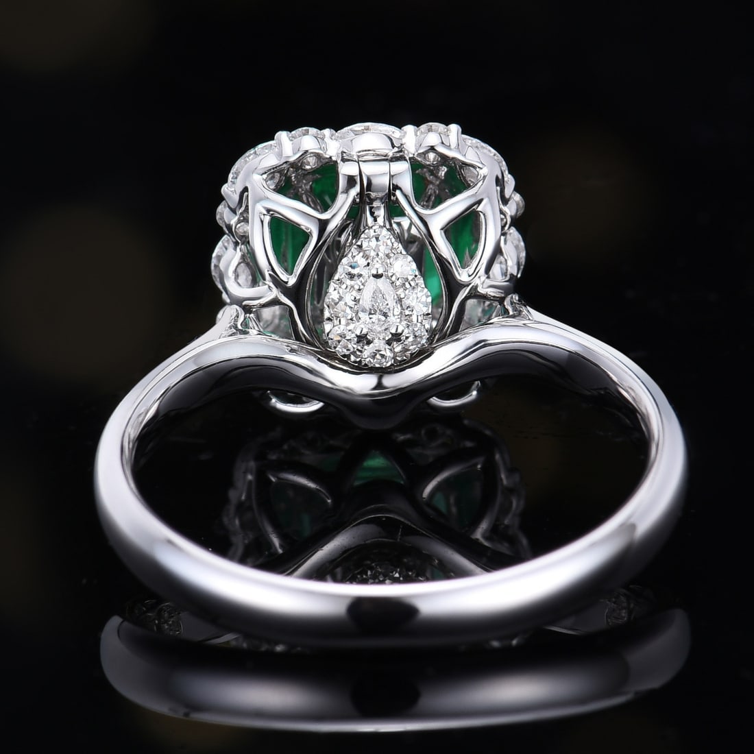 14k Gold 1.69 Ctw Vivid Green Natural Emerald & Diamond Ring/pendant( Without Chain ) - 4