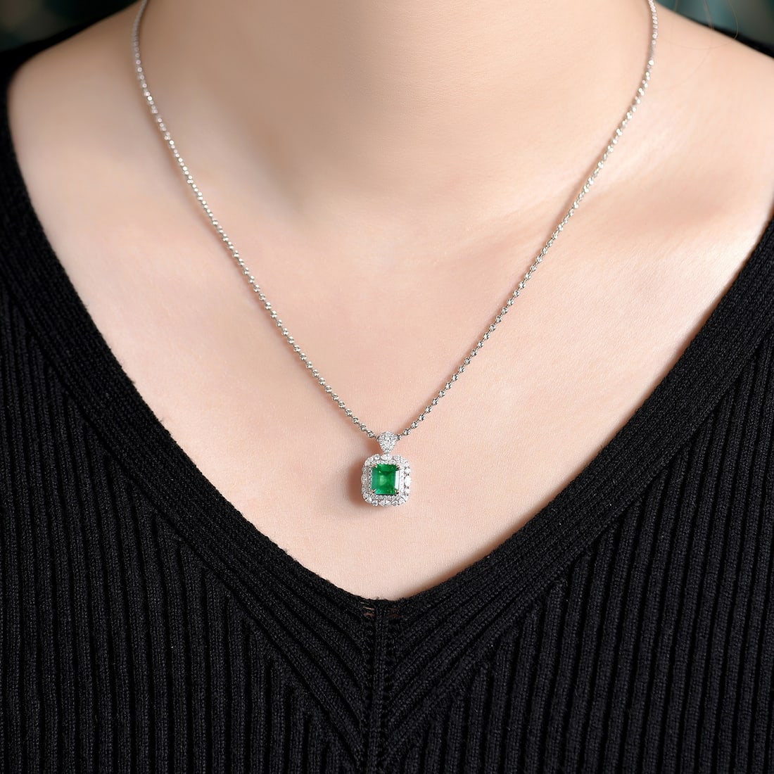 14k Gold 1.69 Ctw Vivid Green Natural Emerald & Diamond Ring/pendant( Without Chain ) - 7