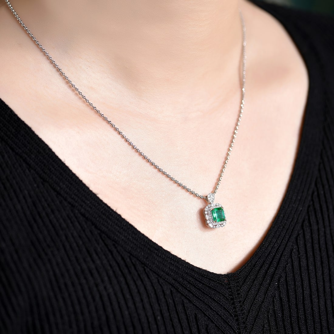 14k Gold 1.69 Ctw Vivid Green Natural Emerald & Diamond Ring/pendant( Without Chain ) - 8