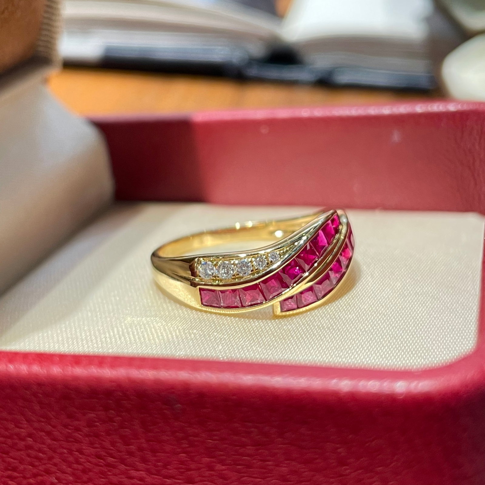 14k Gold 1 Ct Natural Ruby & Diamond Ring - 7