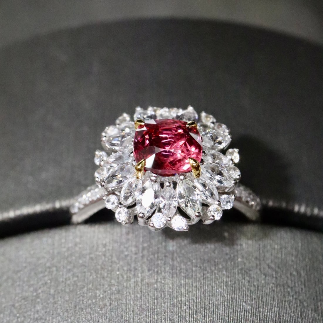14k Gold 1.64 Ctw Natural Spinel & Diamond Ring - 4