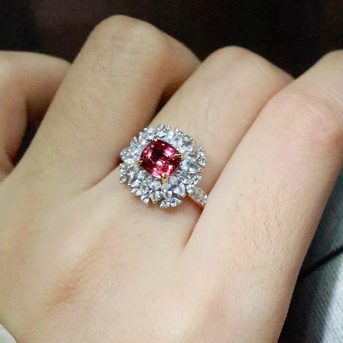 14k Gold 1.64 Ctw Natural Spinel & Diamond Ring - 6