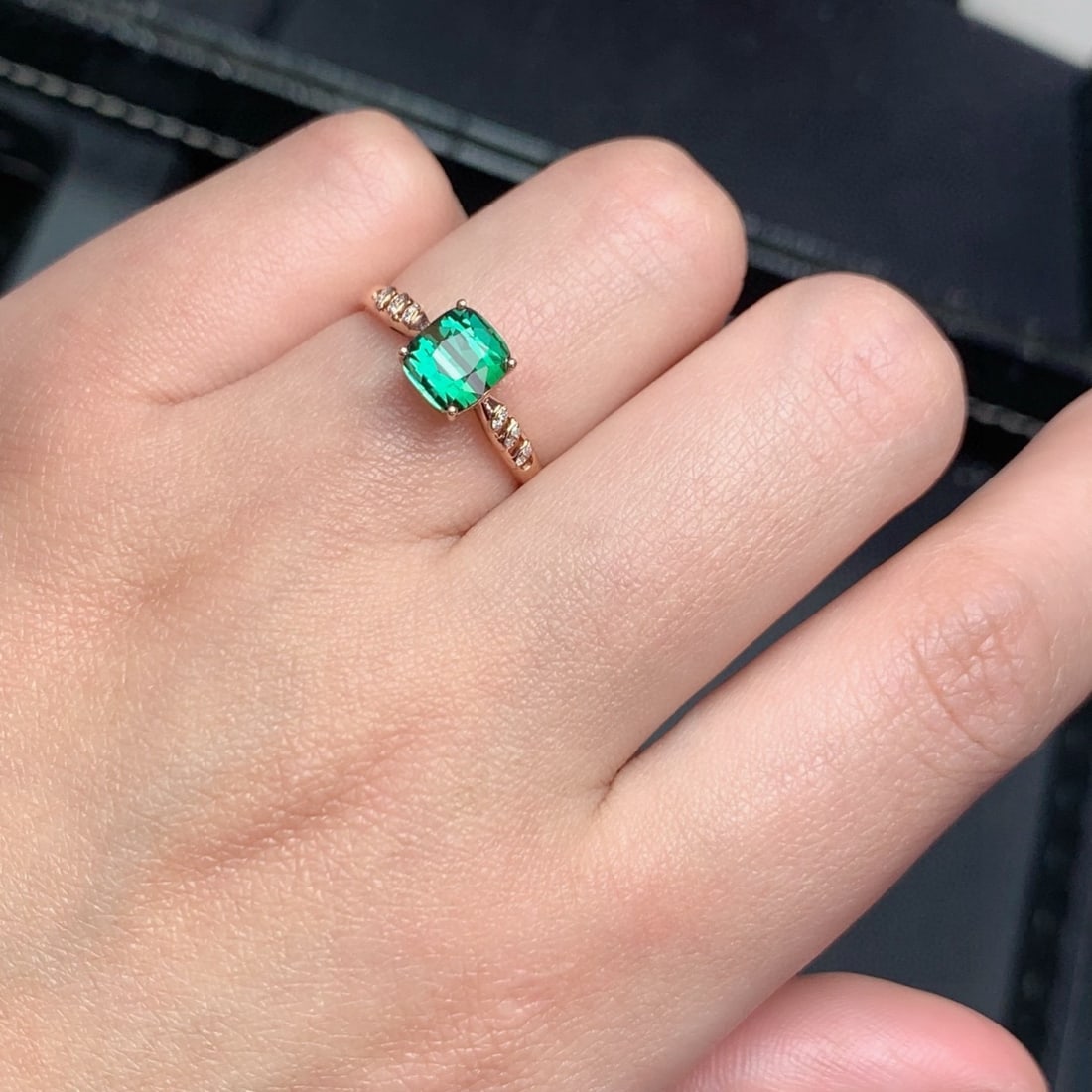 14k Gold 1.8 Ct Natural Tourmaline & Diamond Ring - 9
