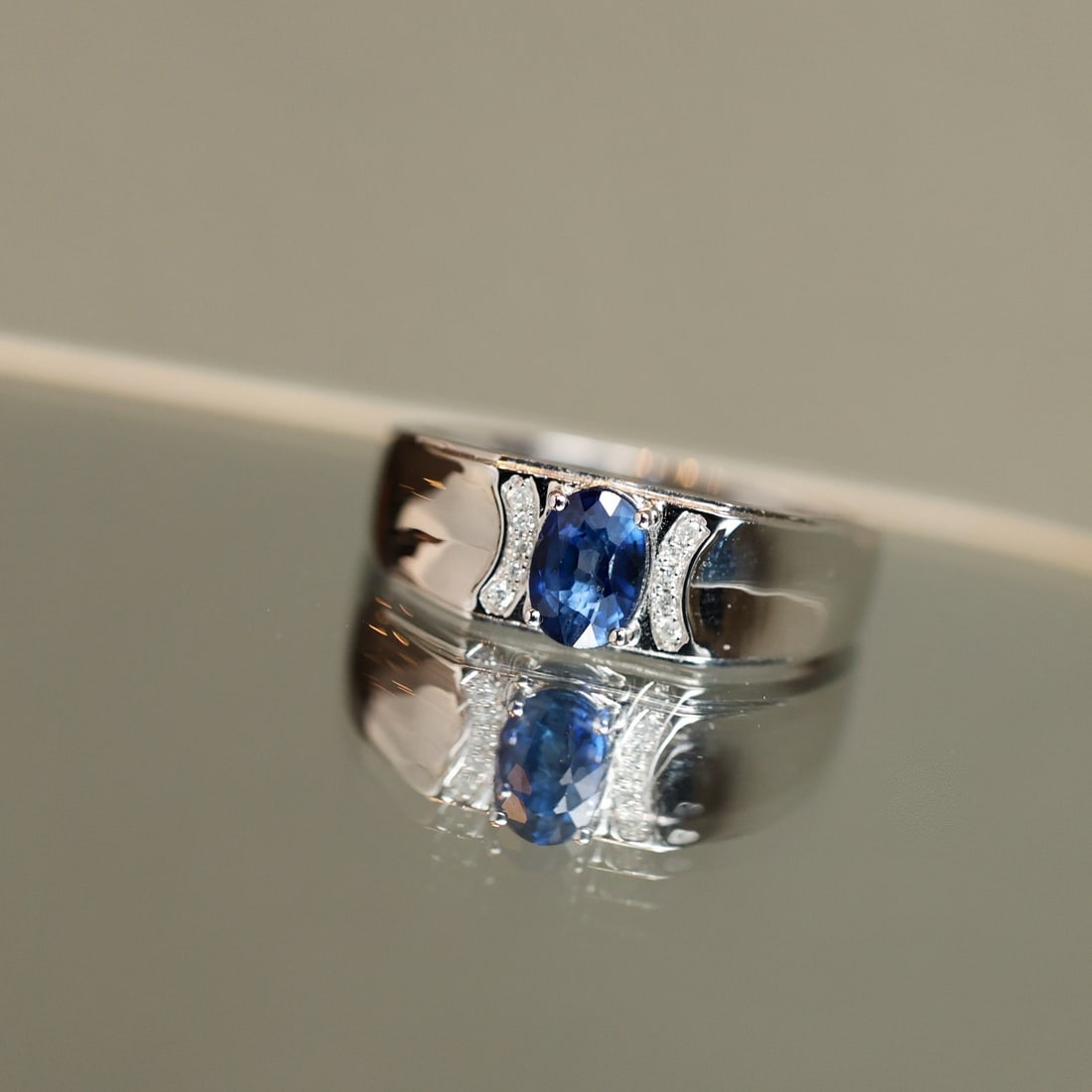 14k Gold 1.20 Ctw Natural Sapphire & Diamond Ring - 6